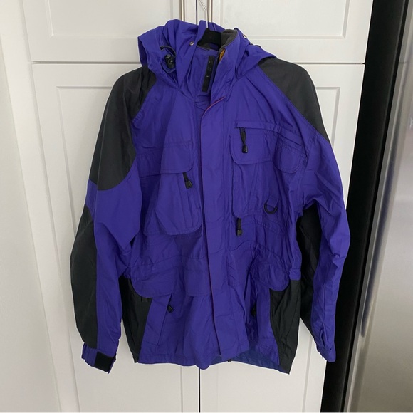 Mens skiwear vintage heavy snow jacket medium hooded waterproof